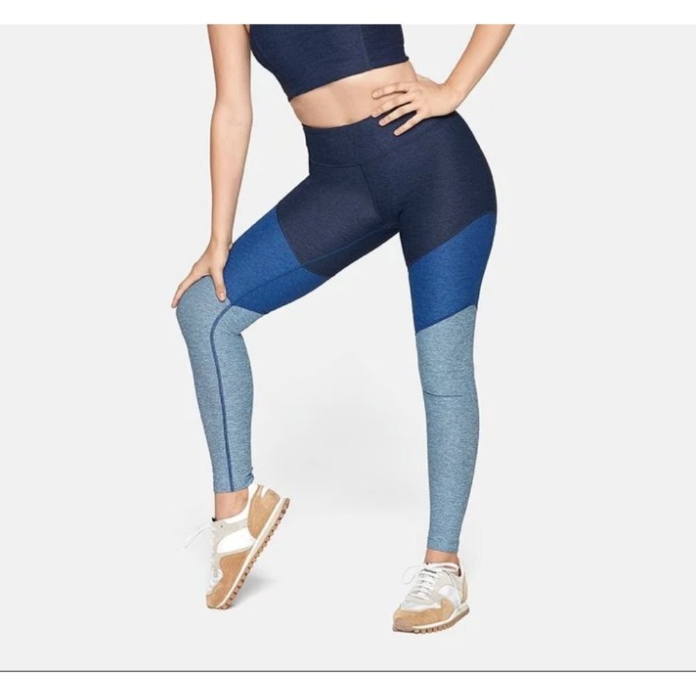 Outdoor Voices 7/8 Springs Leggings Navy/Deep Sea/Mist Blue Size XS